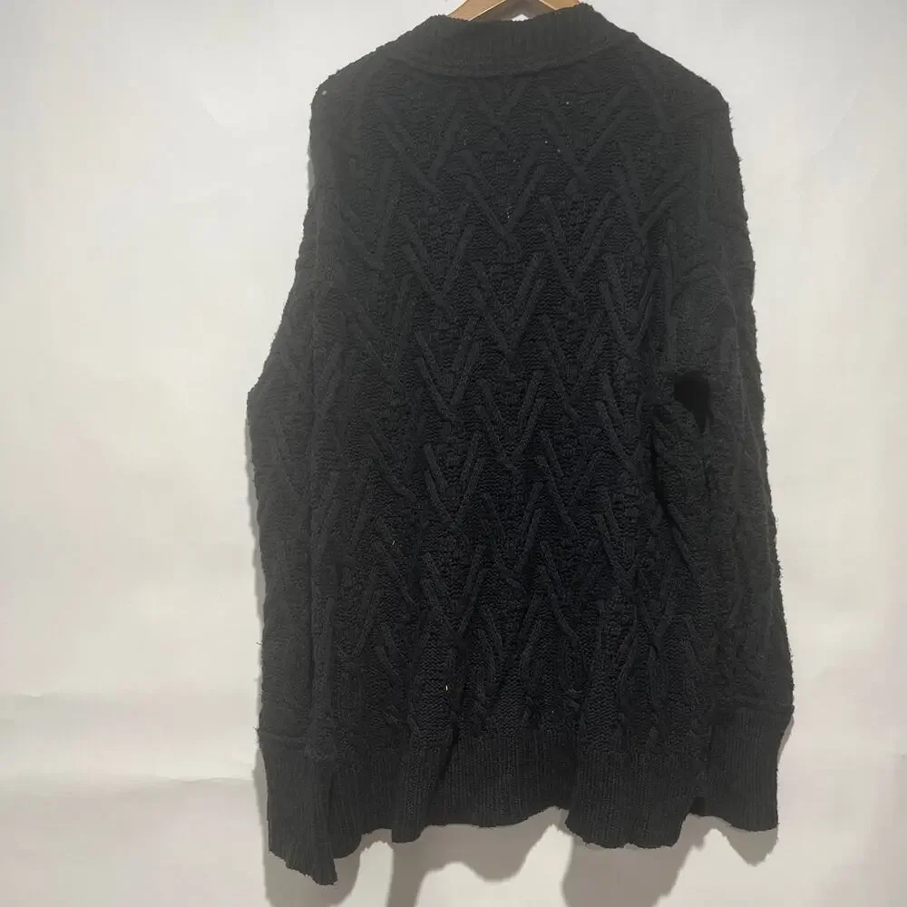 Free People Womens Montana Cable Knit Cardi Cardigan Sweater Black Size S - Picture 8 of 9